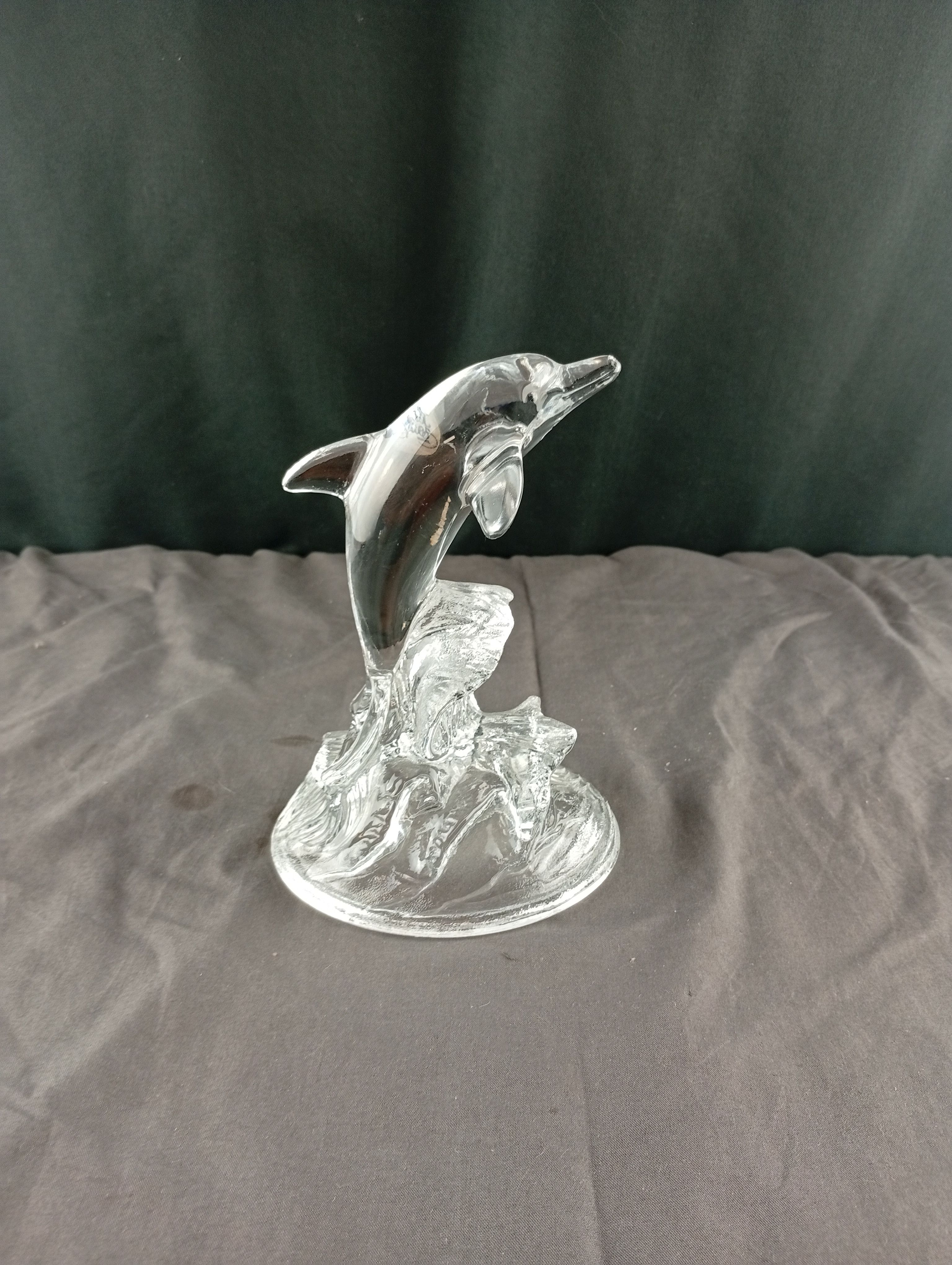 Joli figurine dauphin de marque cristal d'Arques en cristal - Photo 1