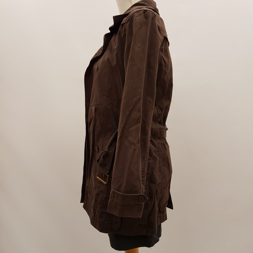 Manteau en coton style toile canvas couleur chocolat - DOROTENNIS - taille 0 Bon état - Vue 2 - 
