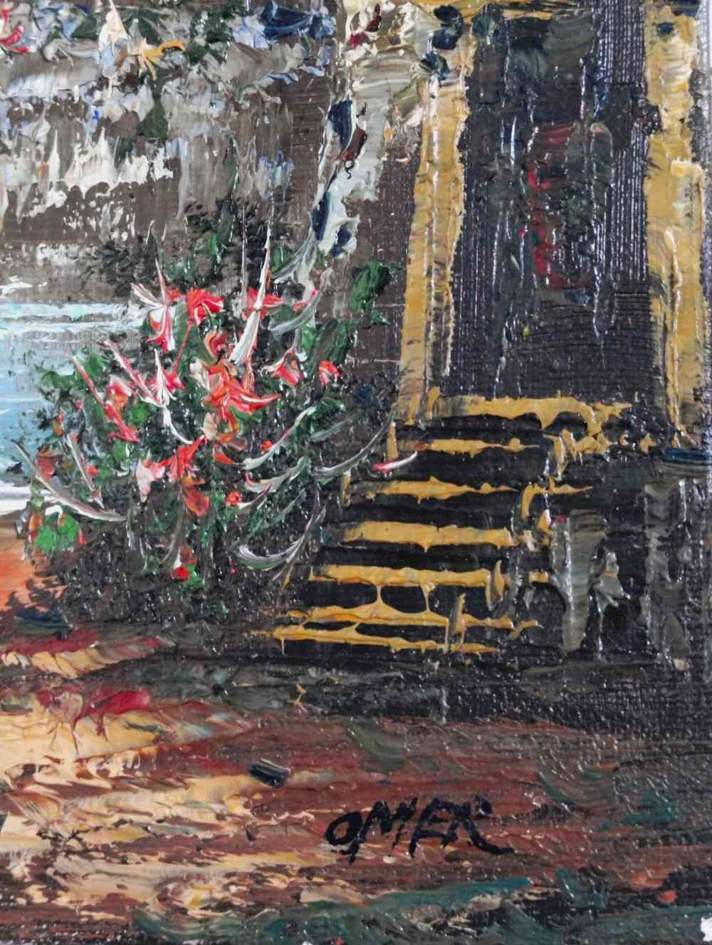 Huile sur toile originale, paysage marin signé. État correct - Vue 3 - 