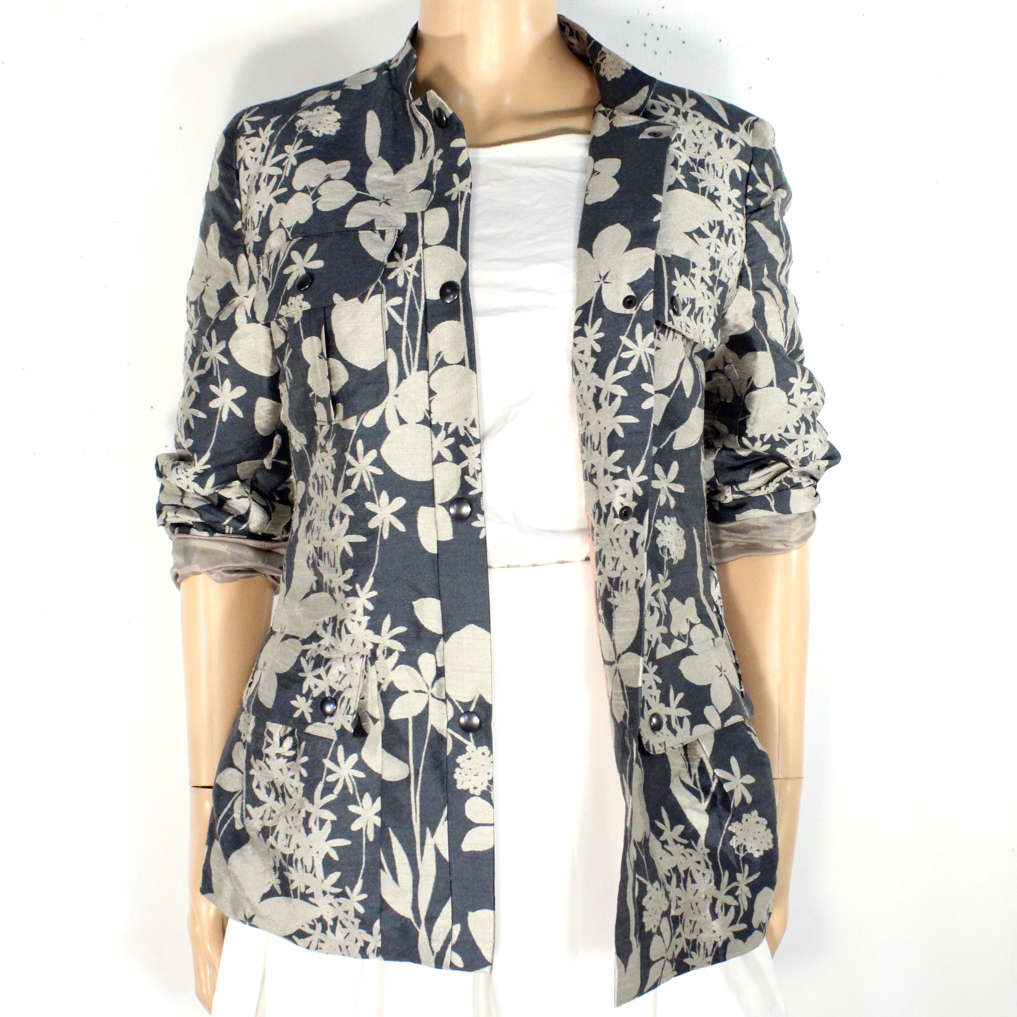 Veste Femme Grise & Beige MADE IN CHEZ MOI Taille Estimée M /L - Photo 3