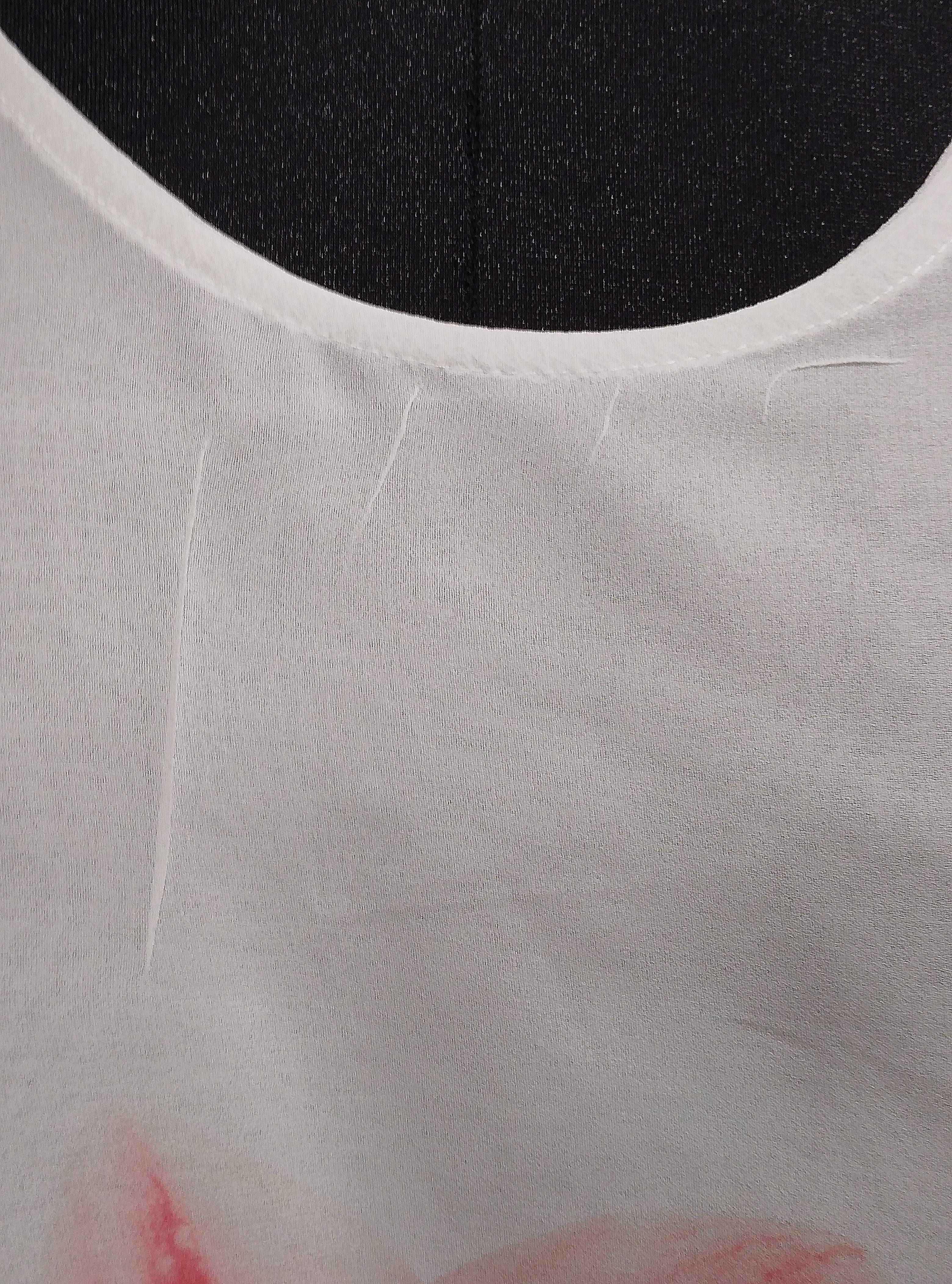 Robe sans manche blanche avec une fleur rouge, Olay - T4 Bon état - Vue 5 - 