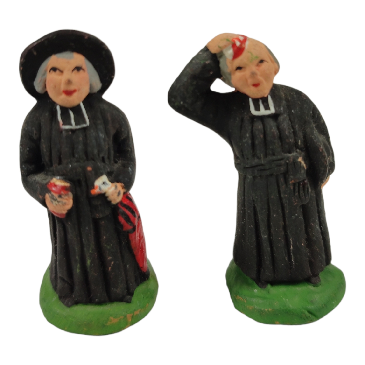 Lot De 46 Santons Anciens En Terre Cuite Peints à La Main, Bon état Vintage, + 20 Offerts !