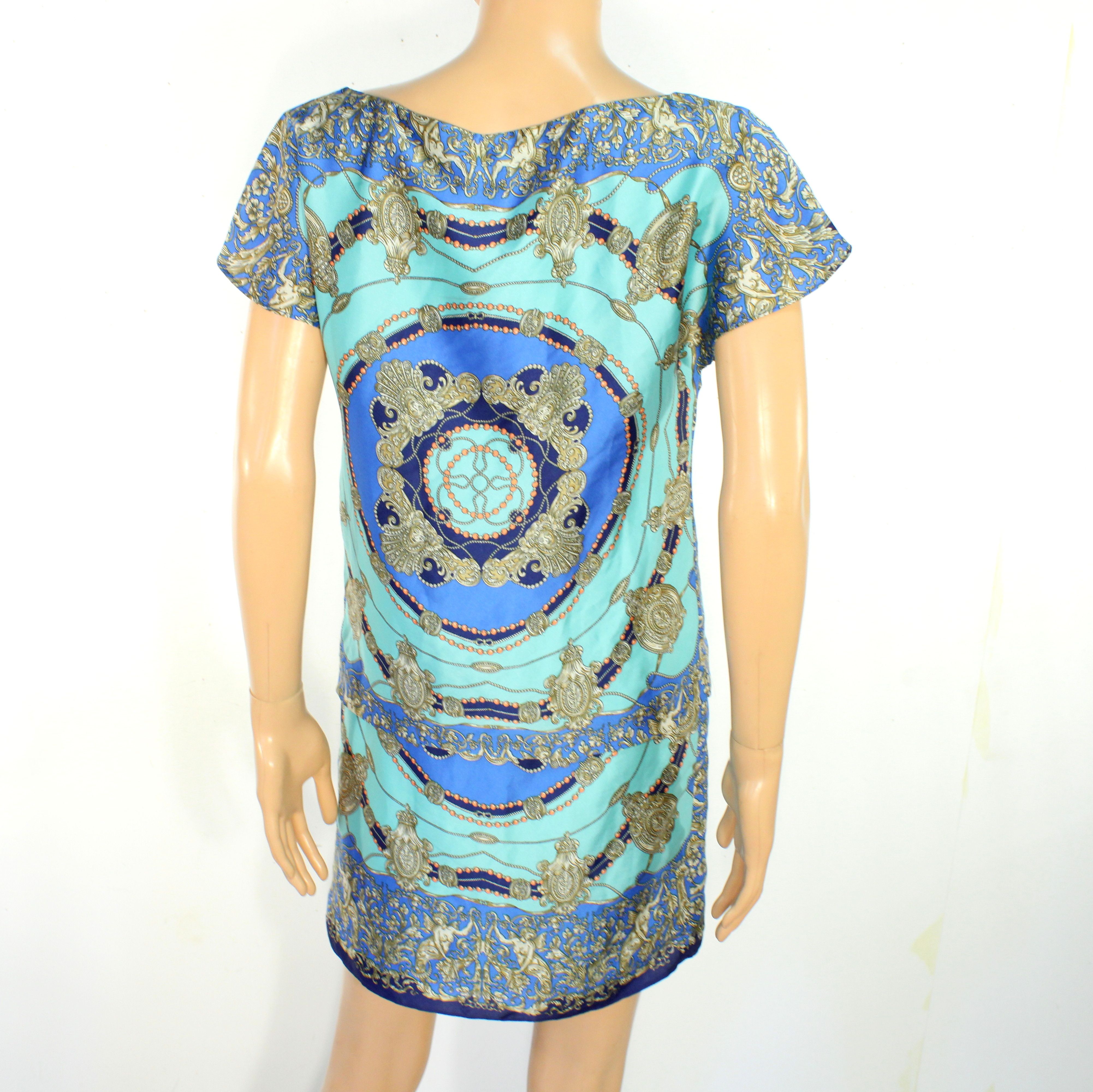 Voir photo 4 de Robe Bleue A Motifs KOOKAI Taille 34 Robe Bleue A Motifs KOOKAI Taille 34 - Vue 4 -