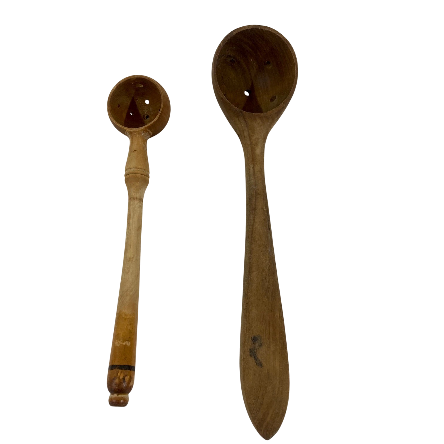 Lot de 2 cuillères à olives en bois percée - Photo 0