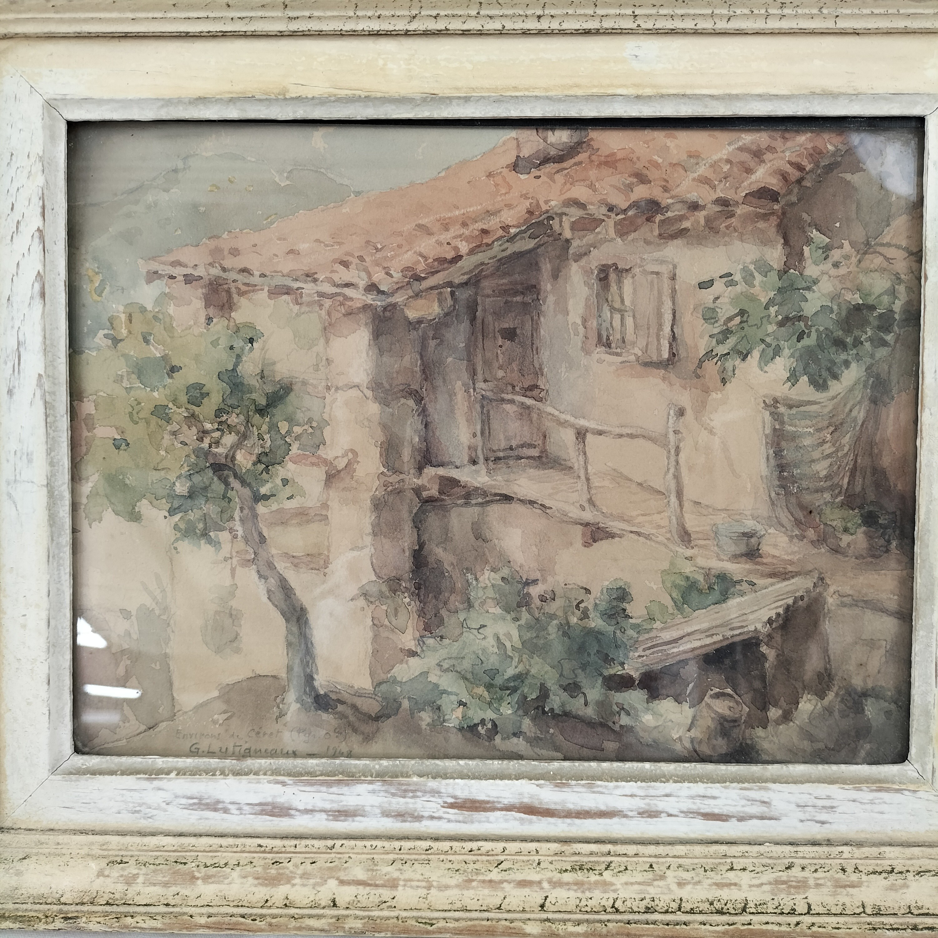 Aquarelle ancienne signée G. Lutignaux – 1948 - Photo 1