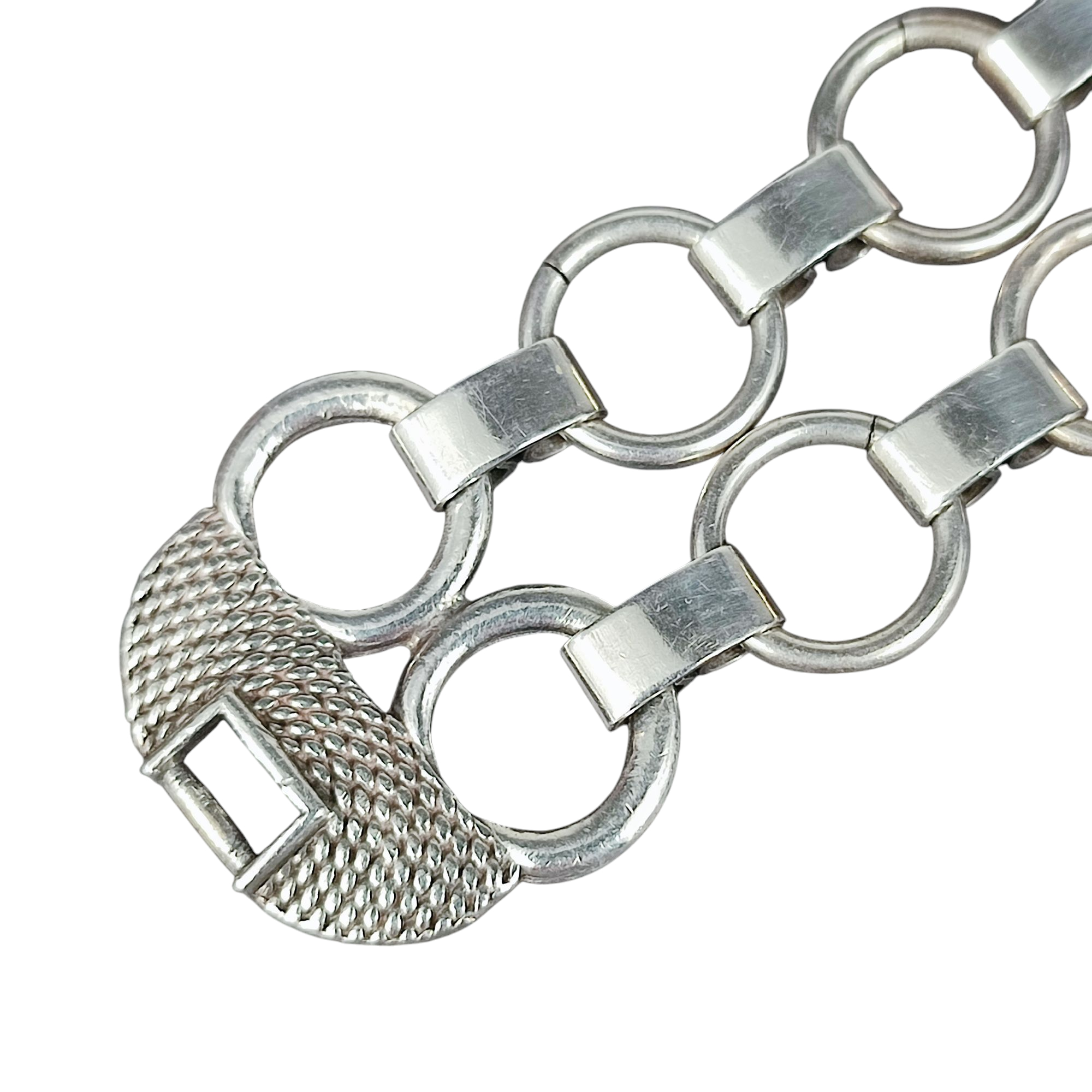 Bracelet vintage GAS en métal argenté - Photo 4