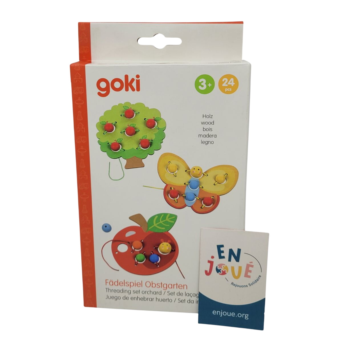 Jouet en bois - Set de lançage Verger - Goki - À partir de 3 ans.  -  reconditionné disponible sur Label Emmaüs