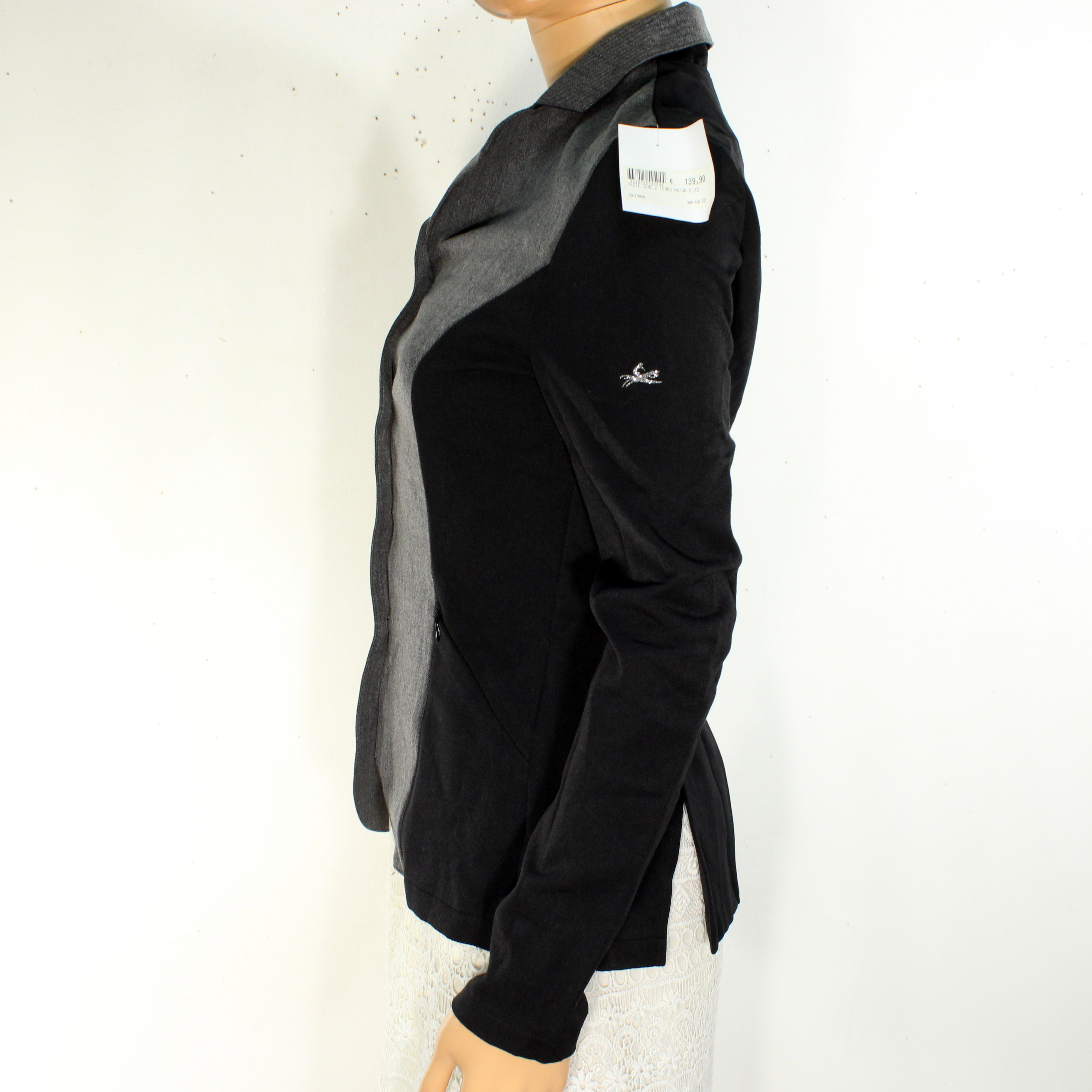 Veste Femme De Concours Equitation Noire & Grise EQUI.THEME Taille XS  - Vue 3 - 