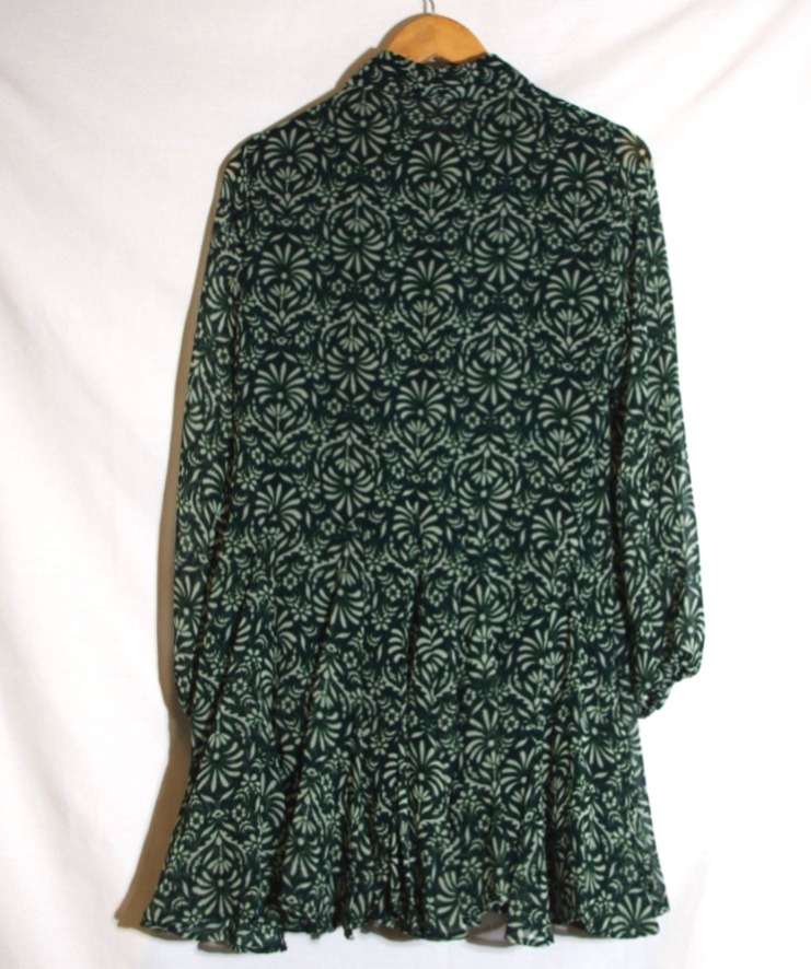 🌿🌸 Robe Zara - S - Fleurie & Géométrique Vert/Blanc 🌸🌿 - Photo 5