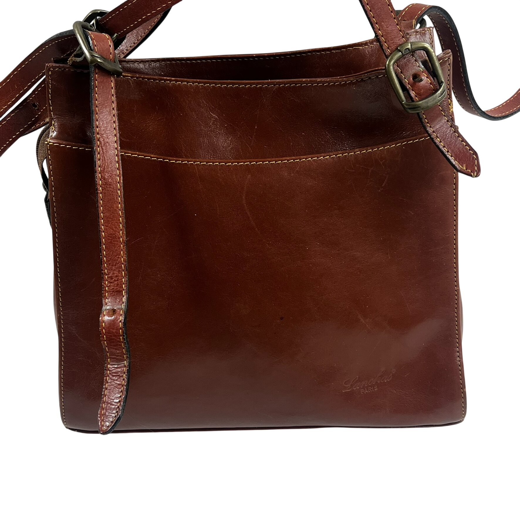 Sac à main vintage Lauchas Paris en cuir véritable Très bon état -  reconditionné disponible sur Label Emmaüs