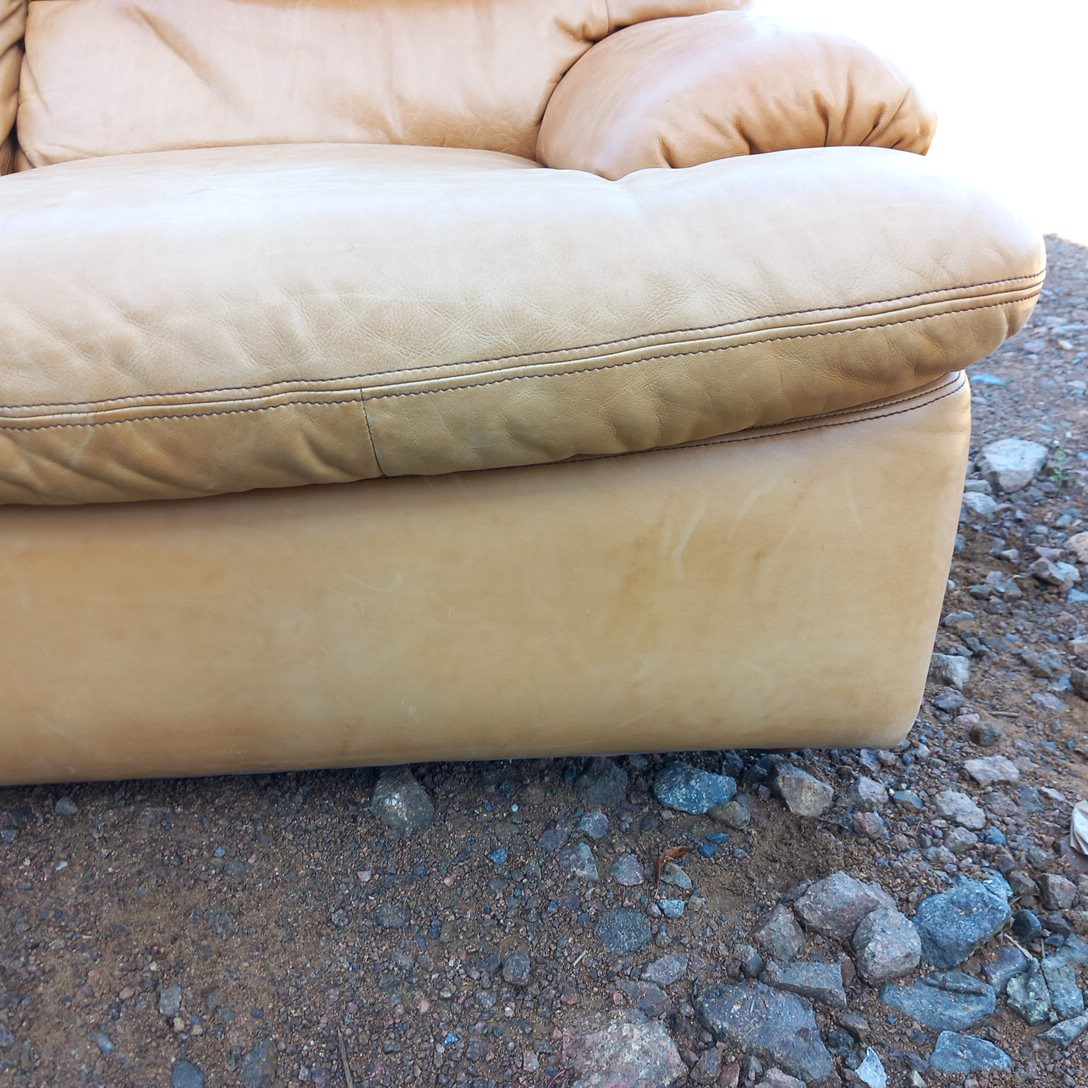 Canapé 3 Places en Cuir Design Gérard Guermonprez - État correct - Photo 29