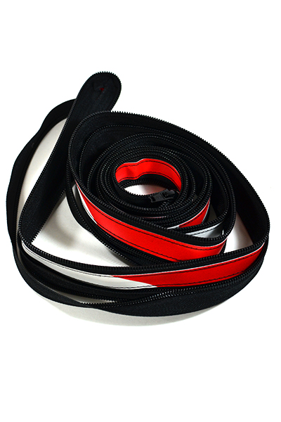 Gamme Bâche - Sac Zippé "Rouge/Blanc"- Création / Fait main  - Vue 3 - 