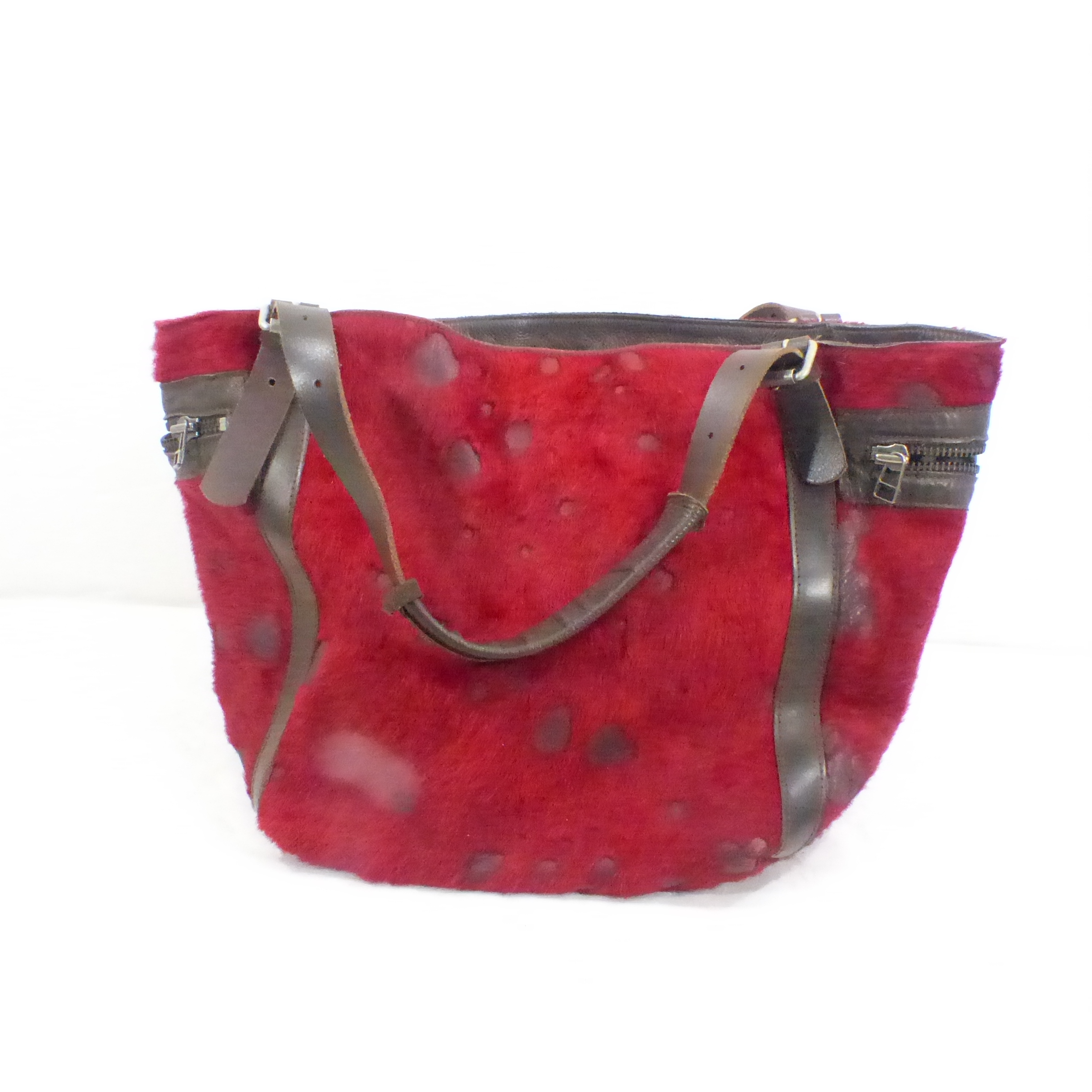 Magnifique sac à main en cuir et peau - Artisane Catherine Parra  Bon état - Vue 3 - 