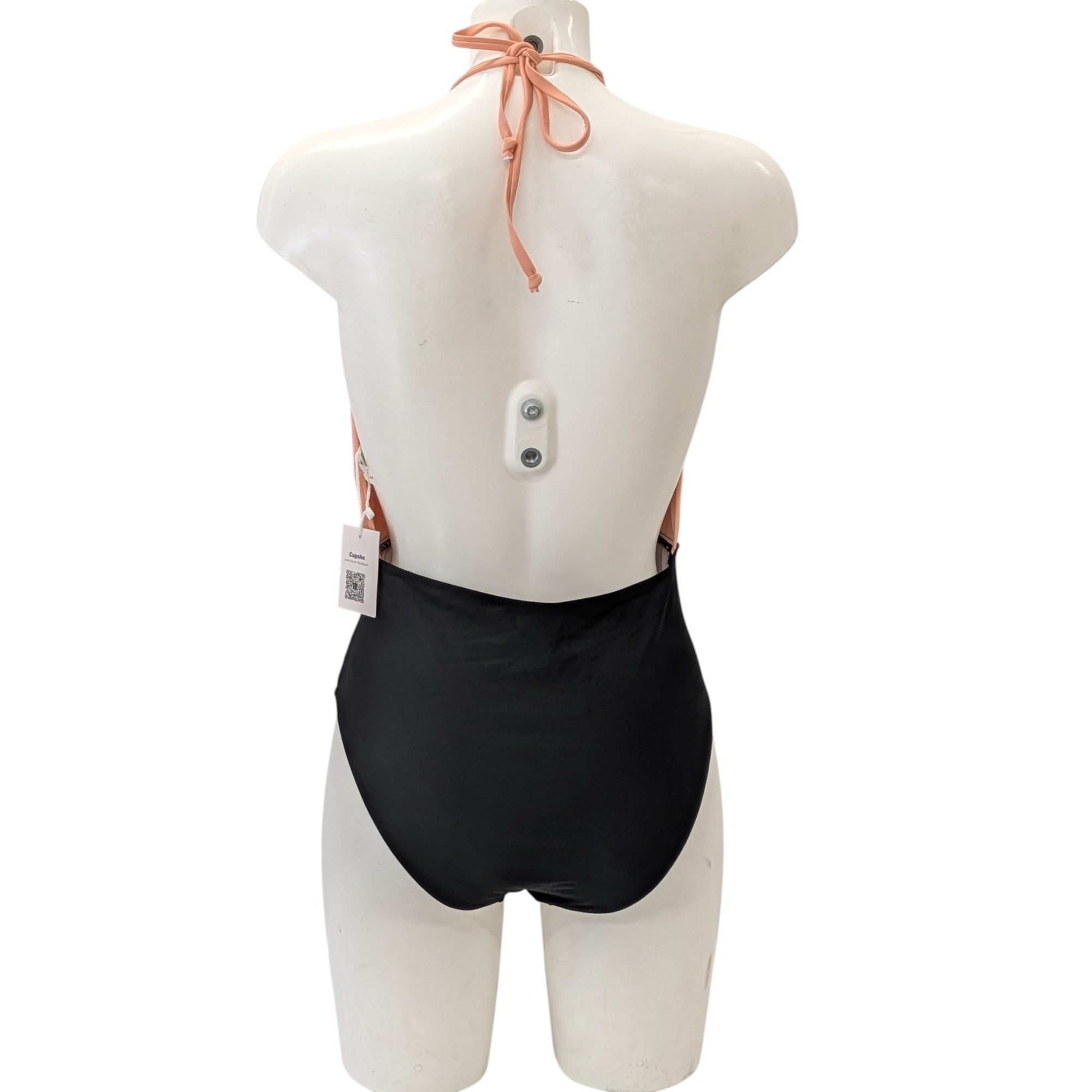 Jamais porté avec étiquette Maillot de bain 1 pièce Cupshe T L noir et saumon - Photo 3