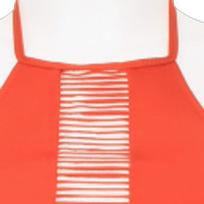 Haut de maillot de bain fauve uni avec franges au centre - Femme - La redoute édition - Taille 36 - Photo 3