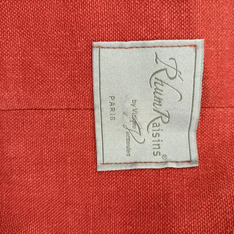Veste longue rouge lin mélangé manches courtes style rétro Taille 38  - Vue 8 - 