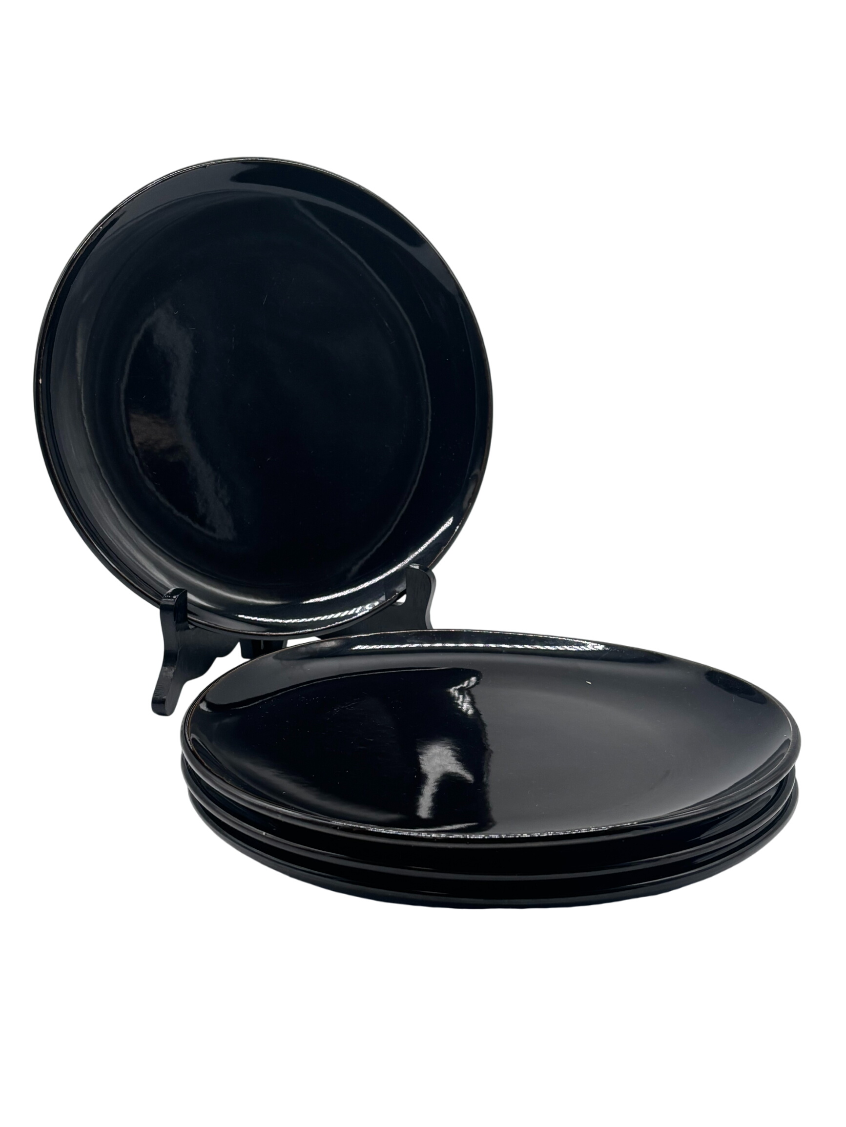 Ensemble de 4 assiettes noir - Photo 0