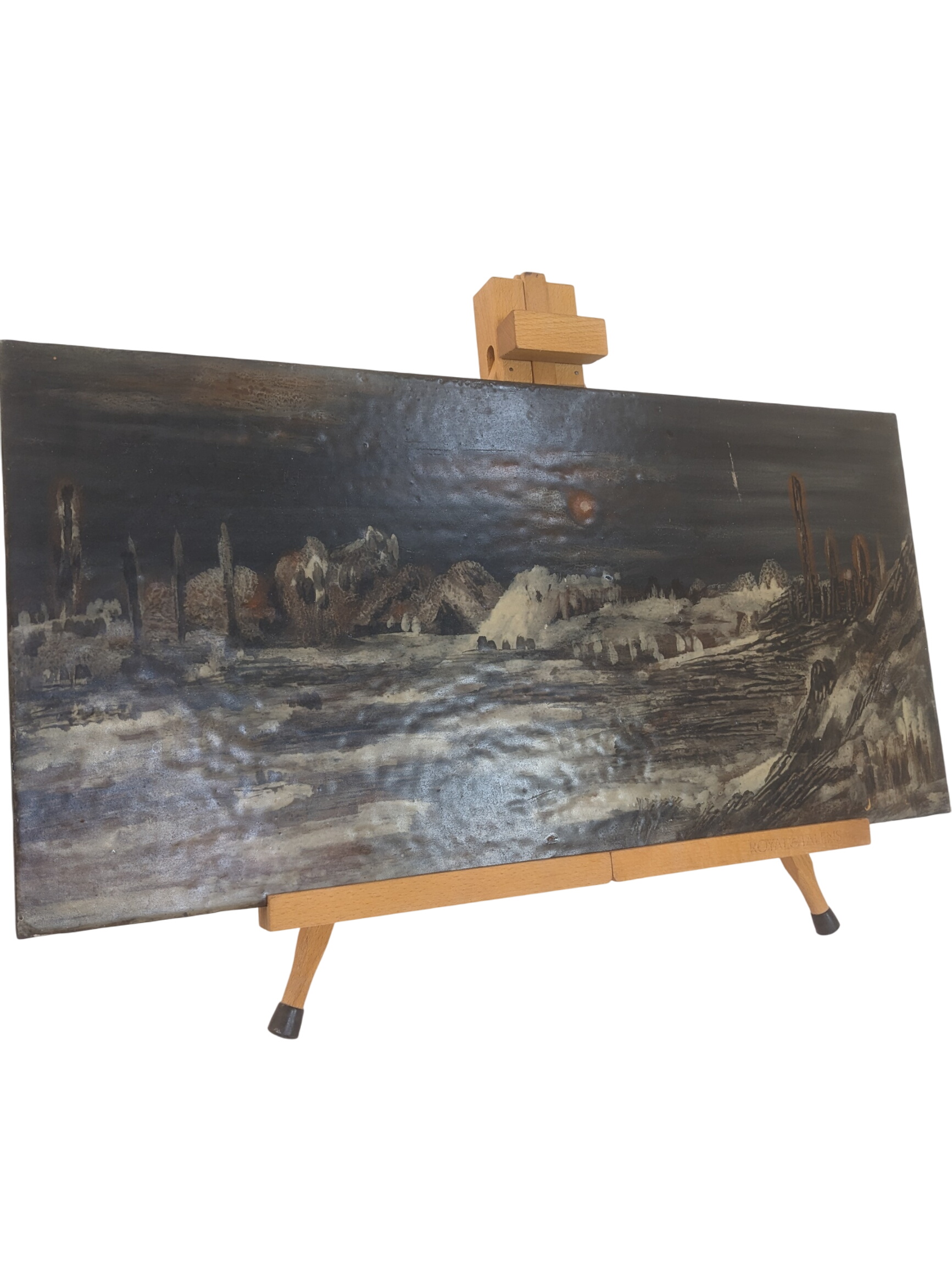 Tableau paysage - huile sur panneau de particule - Photo 0