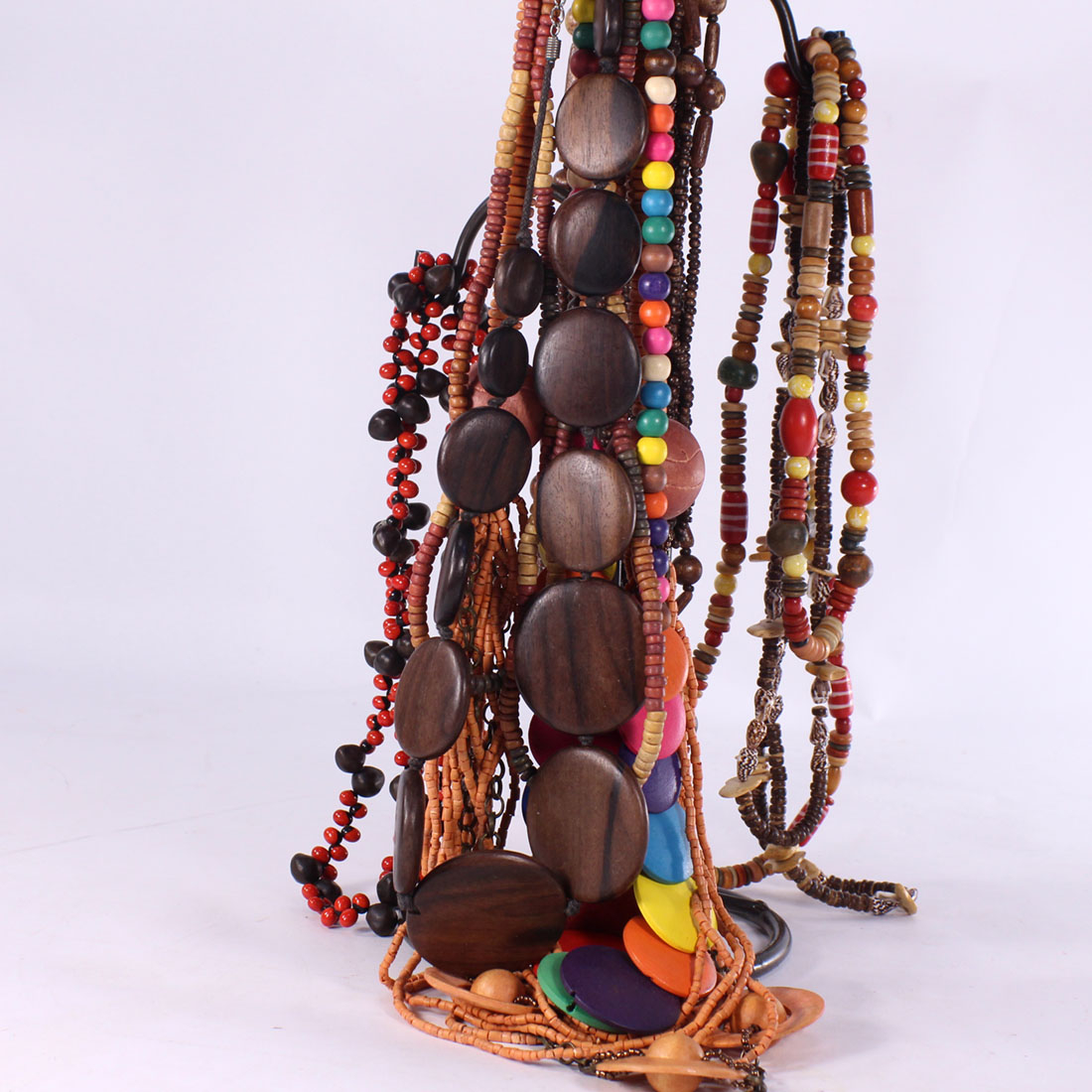Lot de sautoirs en bois + lot de bracelets  - Vue 2 - 