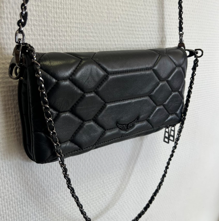 Pochette Zadig&Voltaire Rock cuir noir matelassé Bon état - Vue 2 - 