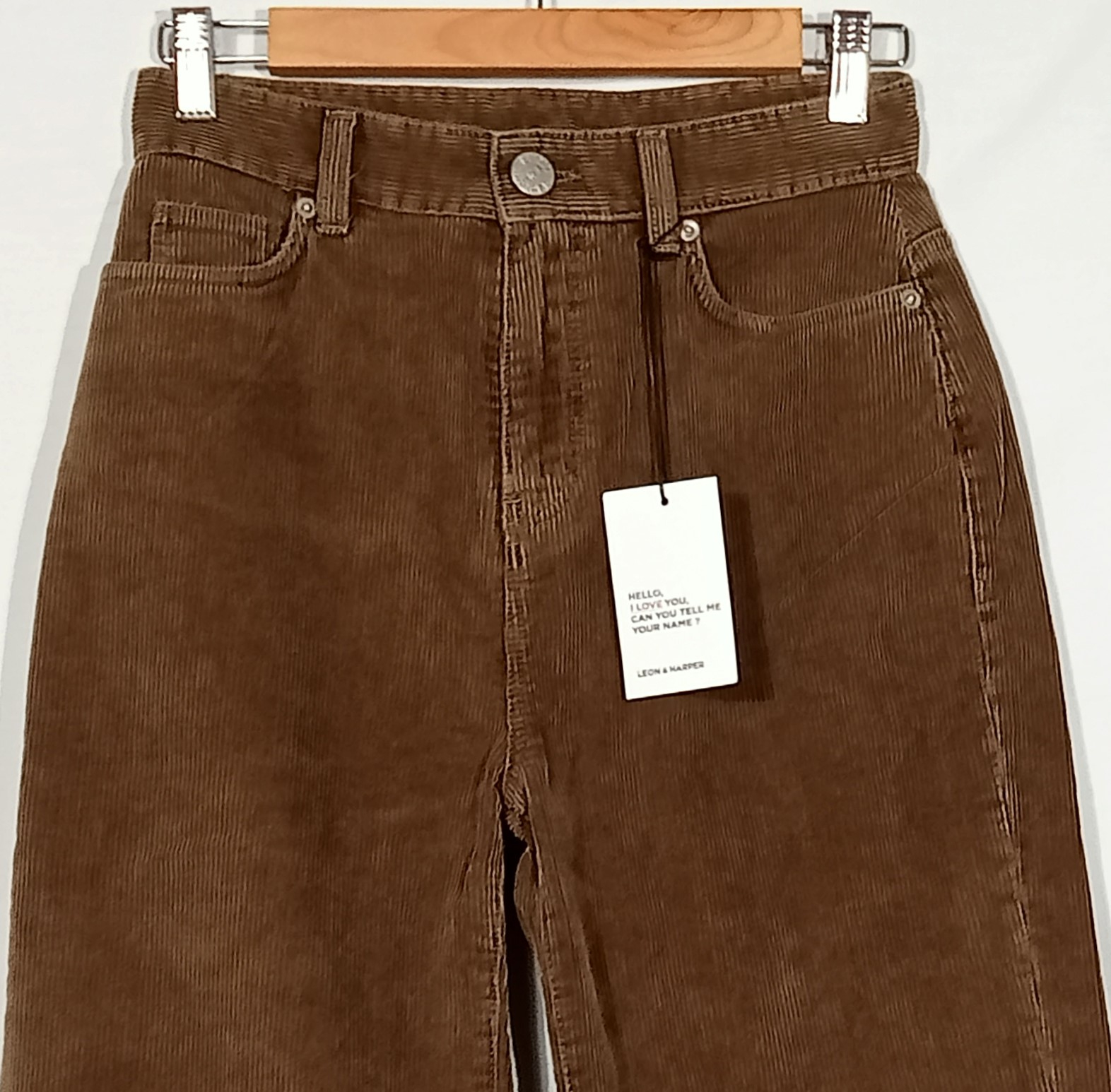 Pantalon large velours camel - LEON & HARPER - 36 🤎 - Photo 1