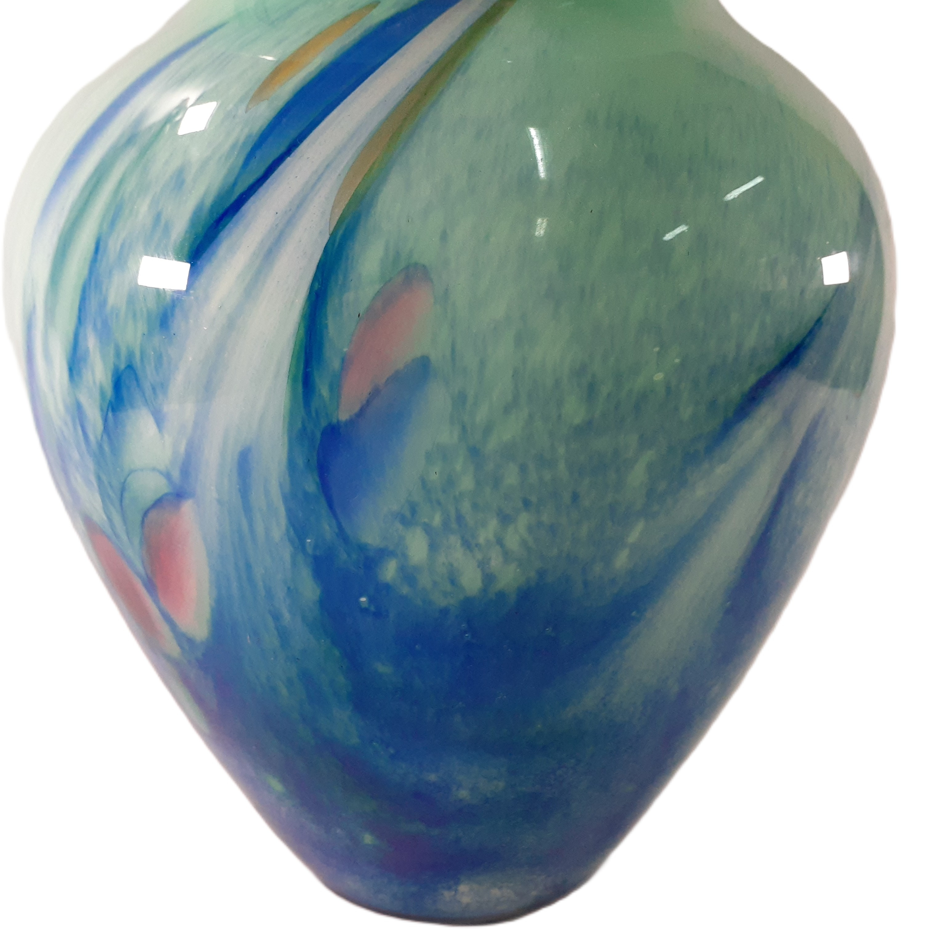 Très beau et grand vase en verre soufflé à inclusions - Photo 3