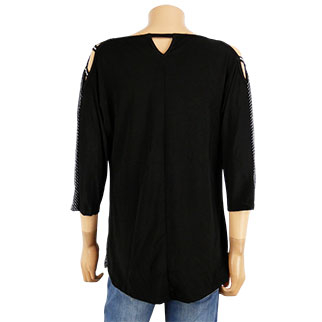 T-shirt noir imprimé - femme - Patrice Breal - taille 4 - Photo 2