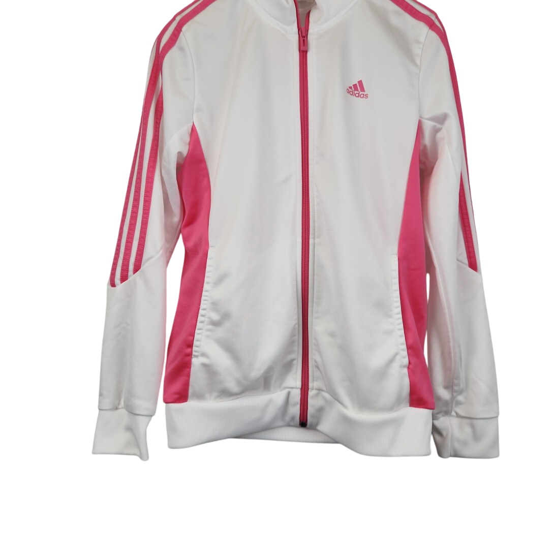 Adidas - Gilet blanc/ rose 100% polyester - Taille 14/15 ans Très bon état -  reconditionné disponible sur Label Emmaüs