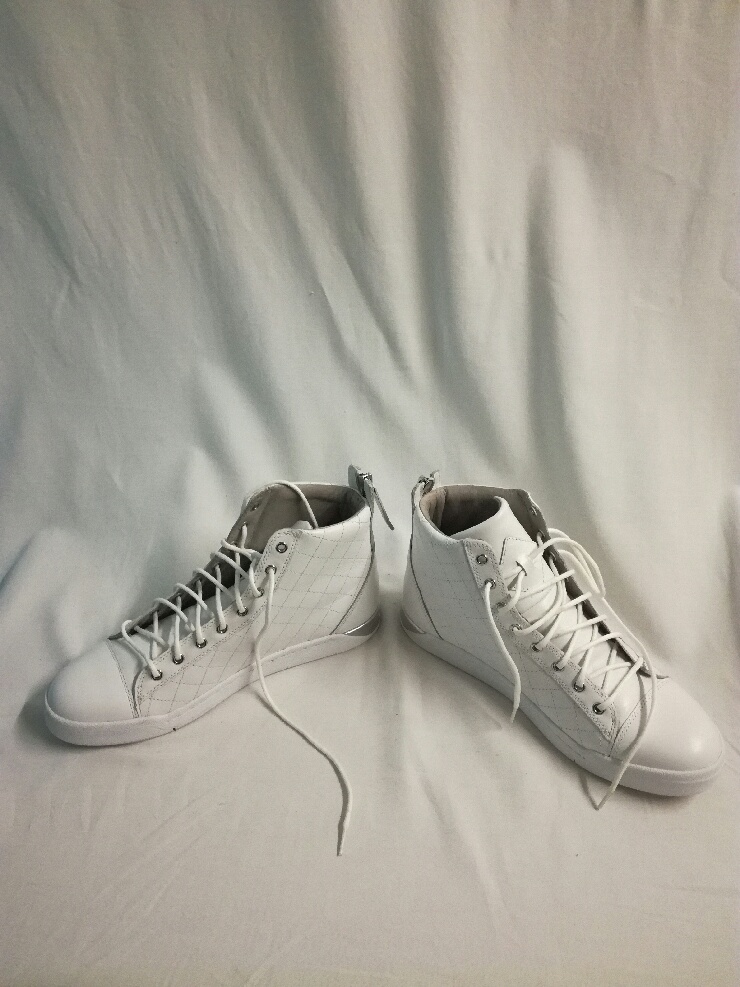 Basquettes montantes Diesel "Diamond" - blanches - cuir T41 Très bon état - Vue 2 - 