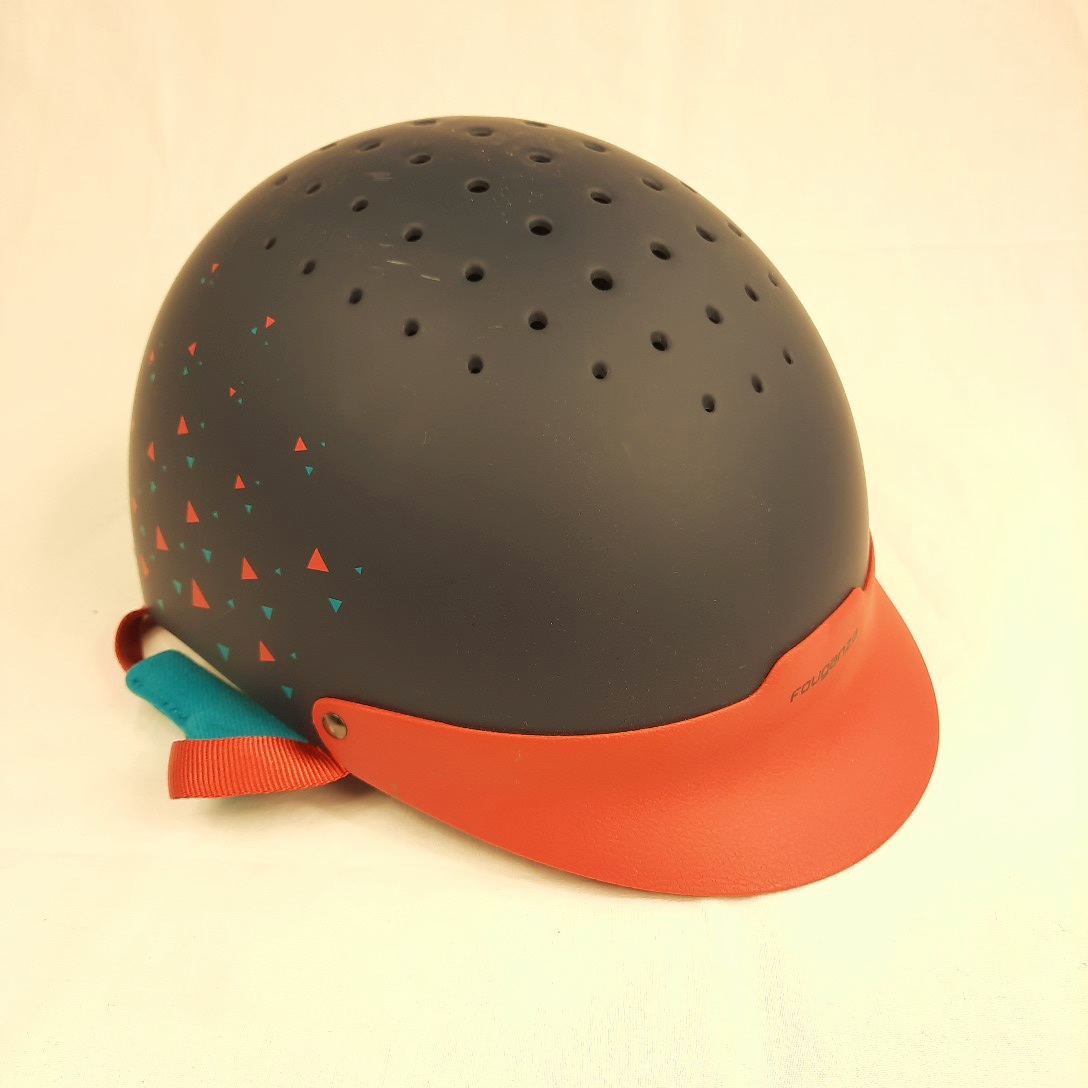 bombe de cavalier synthétique marine, rose, turquoise T35 55-58cm  -  reconditionné disponible sur Label Emmaüs