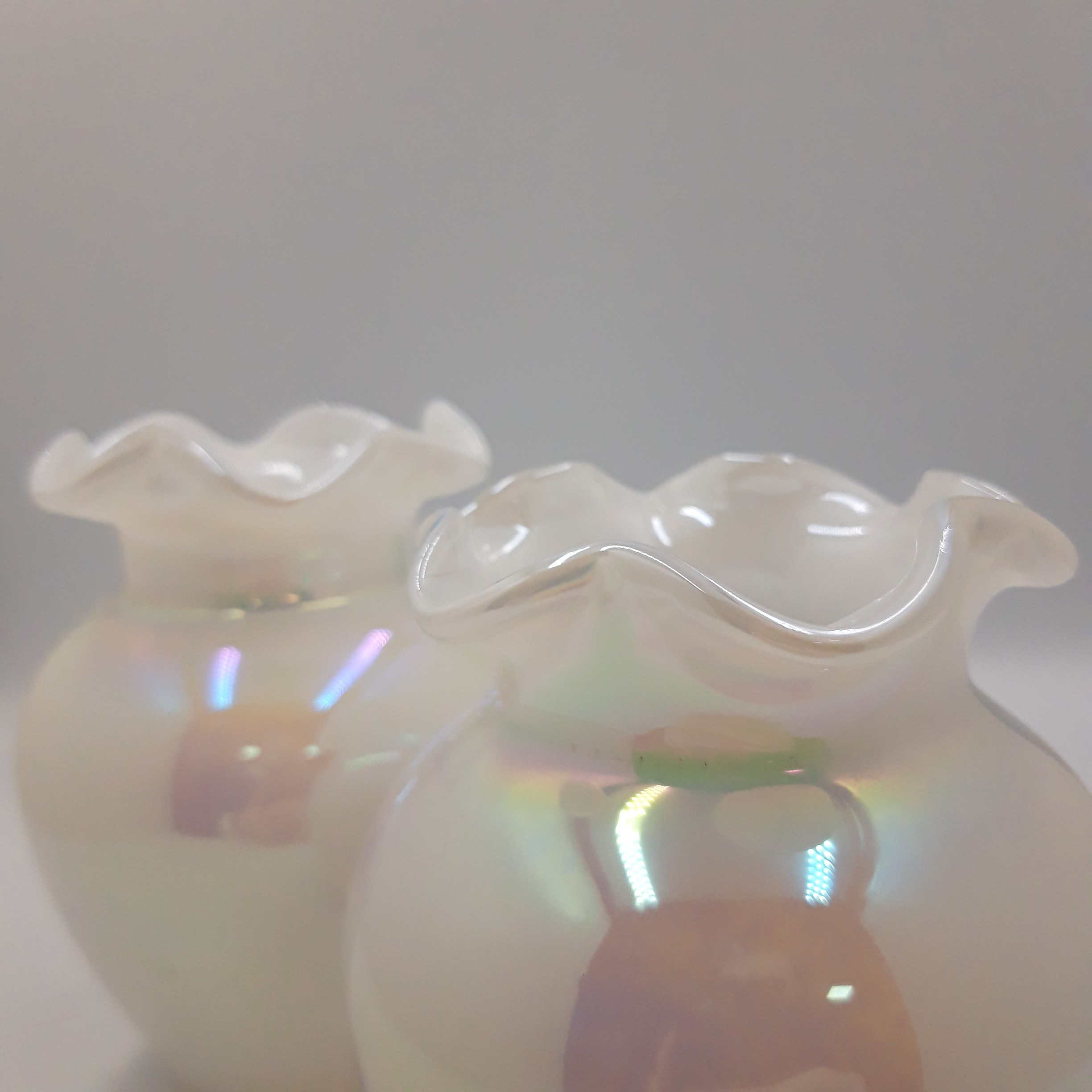 Paire de vases perlés en verre soufflé Très bon état - Vue 4 - 