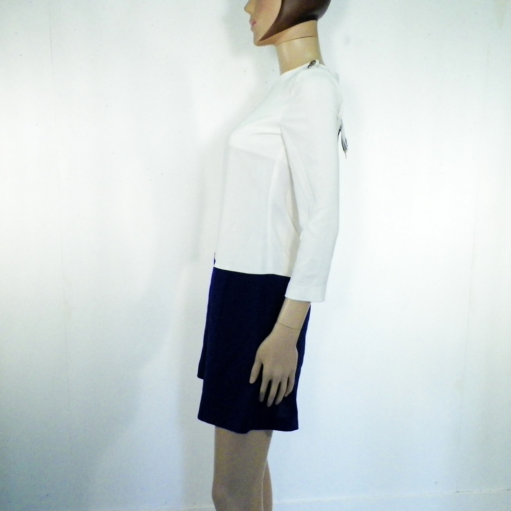 Robe Blanche & Bleu ARMANI JEANS Taille 36 Comme neuf - Vue 3 - 