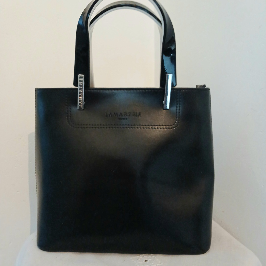 Lamarthe - Sac chic en cuir noir Très bon état - Vue 3 - 