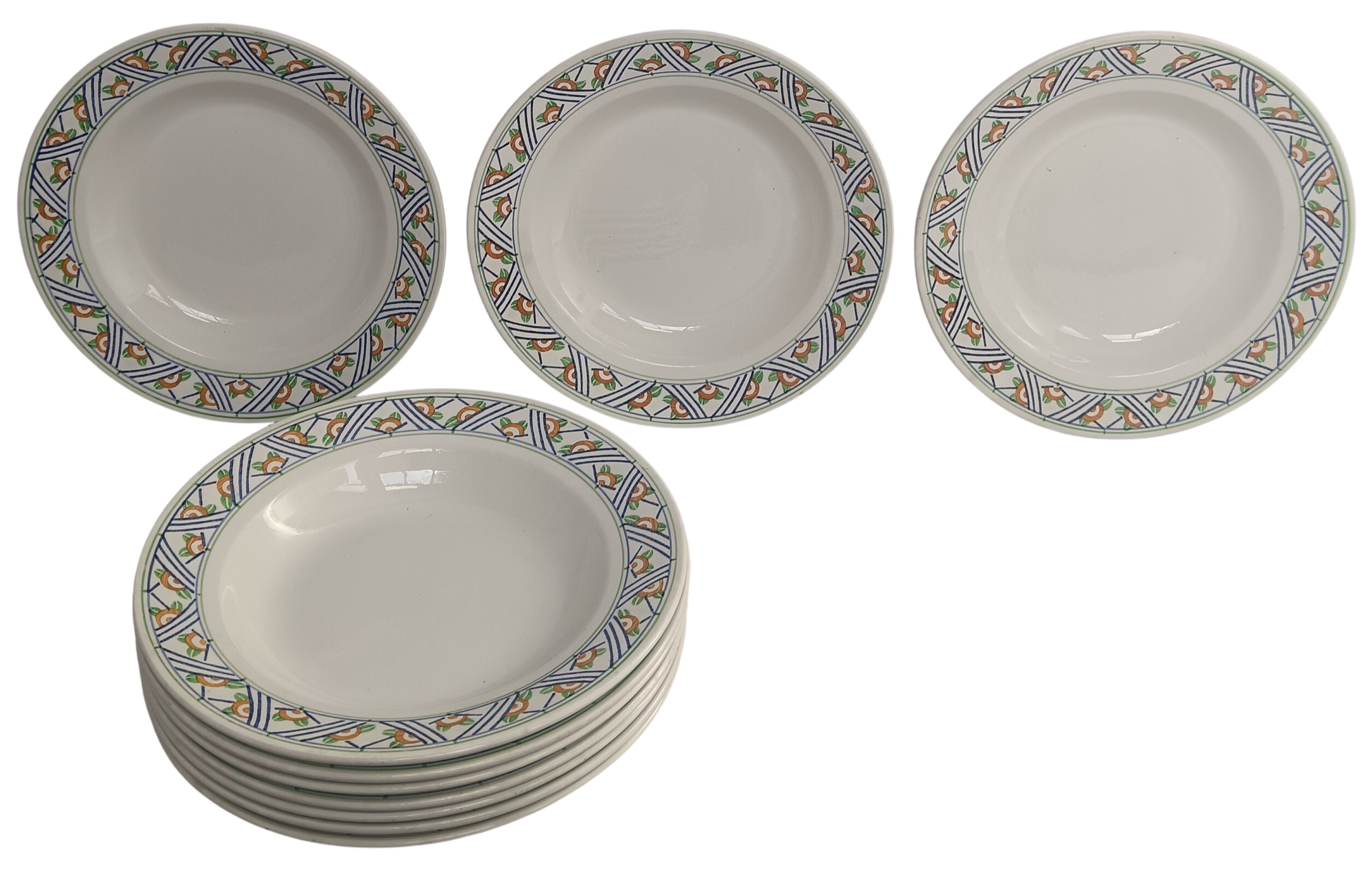 Lot de 10 assiettes creuses Digoin Sarreguemines État correct -  reconditionné disponible sur Label Emmaüs