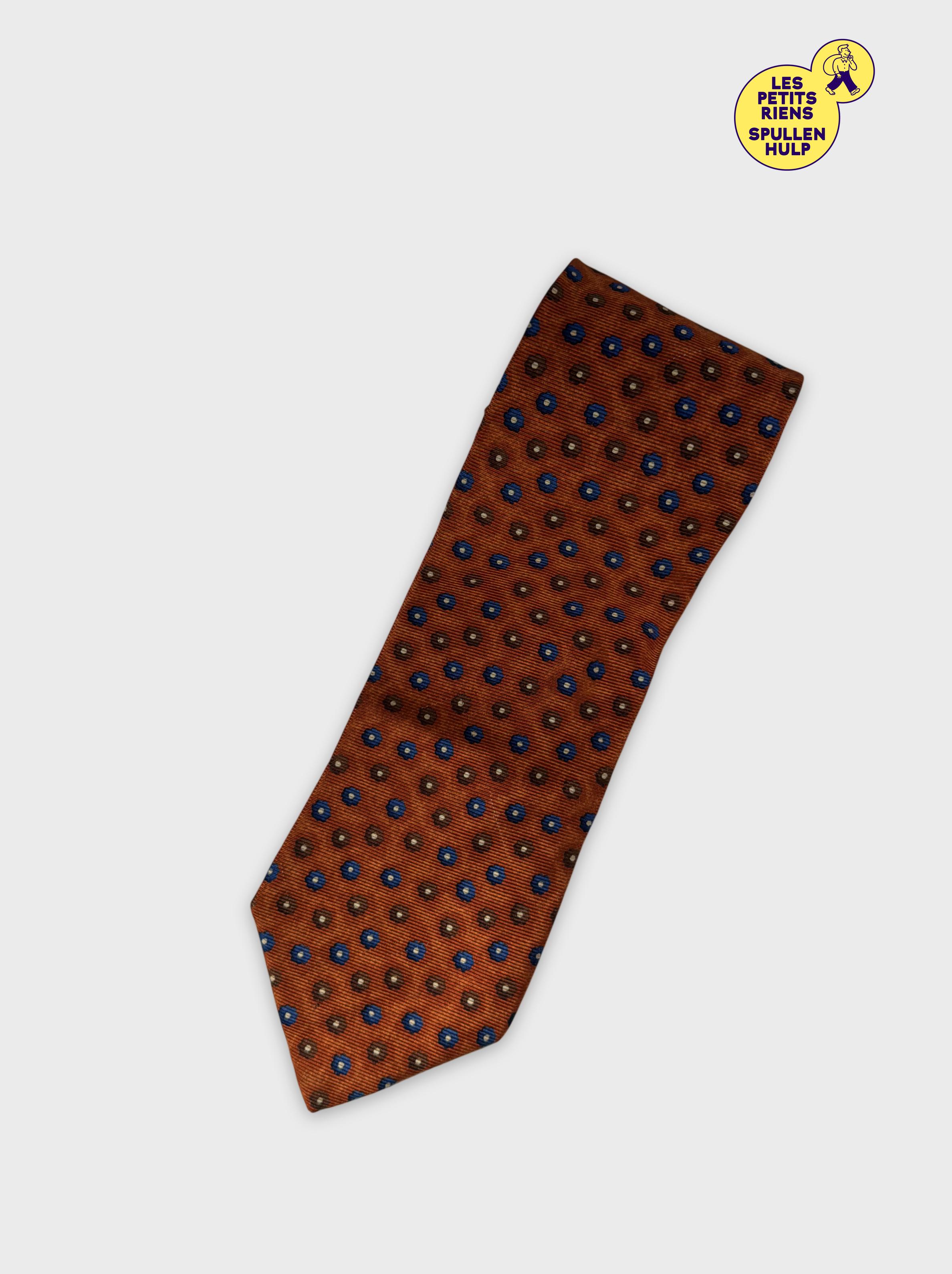 Cravate Ermenegildo Zegna orange à motifs 👔 - Photo 0