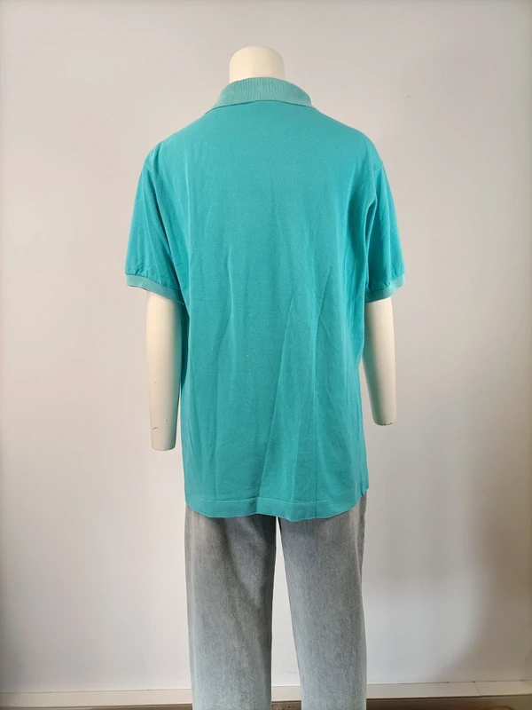 Polo Lacoste turquoise manches courtes coton piqué taille 4 Très bon état - Vue 7 - 