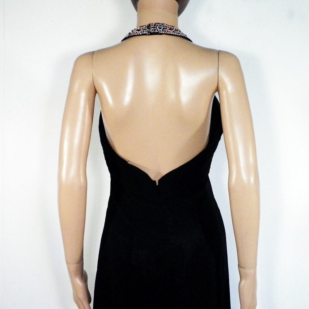 Robe En Soie Noire MOUTAIN Taille Estimée S. Bon état - Vue 3 - 