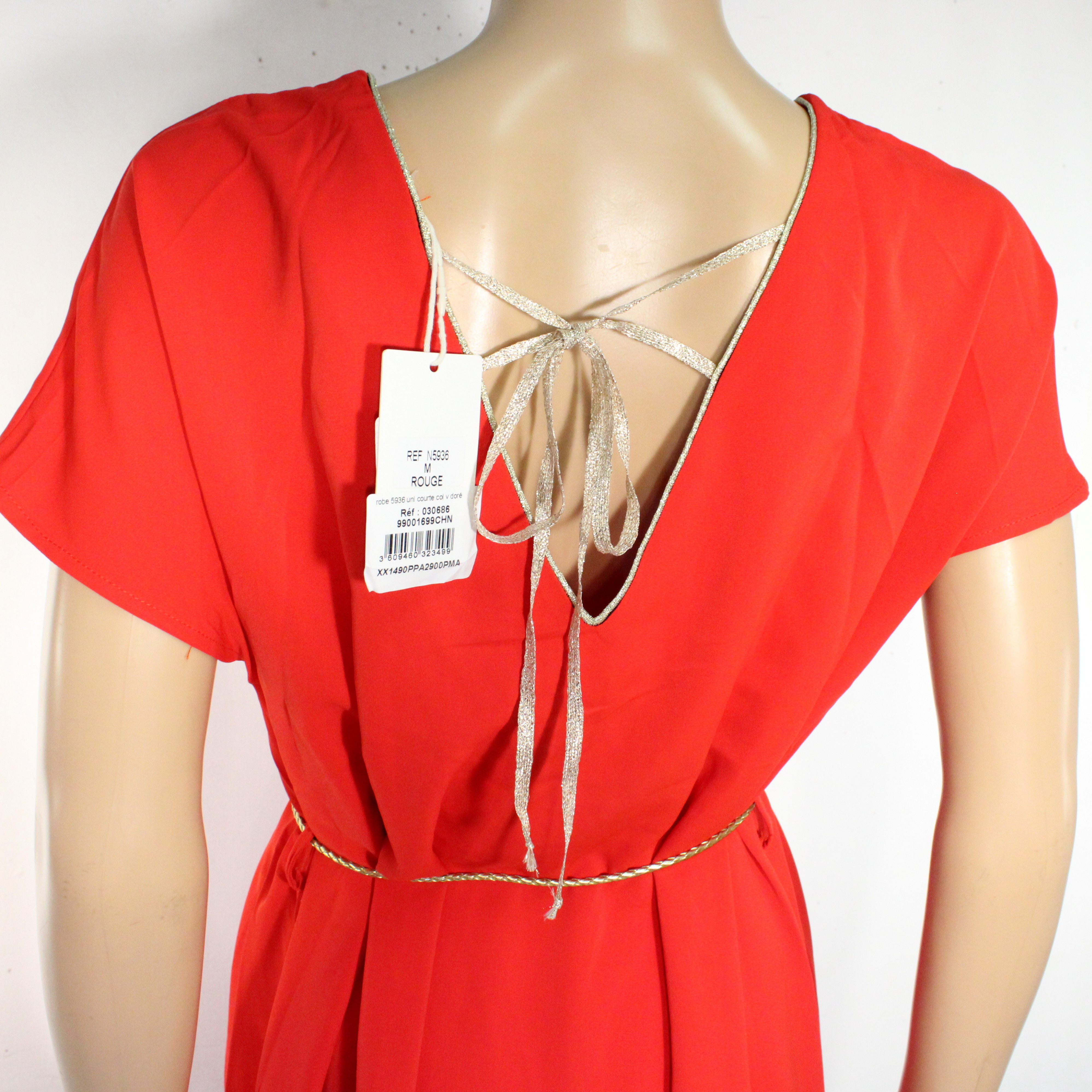 Robe Rouge & Dorée EMMA ELLA Taille M Comme neuf - Vue 3 - 