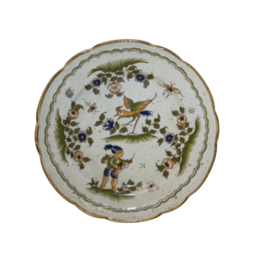 Assiettes décoratives reproduction "Vieux Moustiers 18ème siècle" Bon état -  reconditionné disponible sur Label Emmaüs