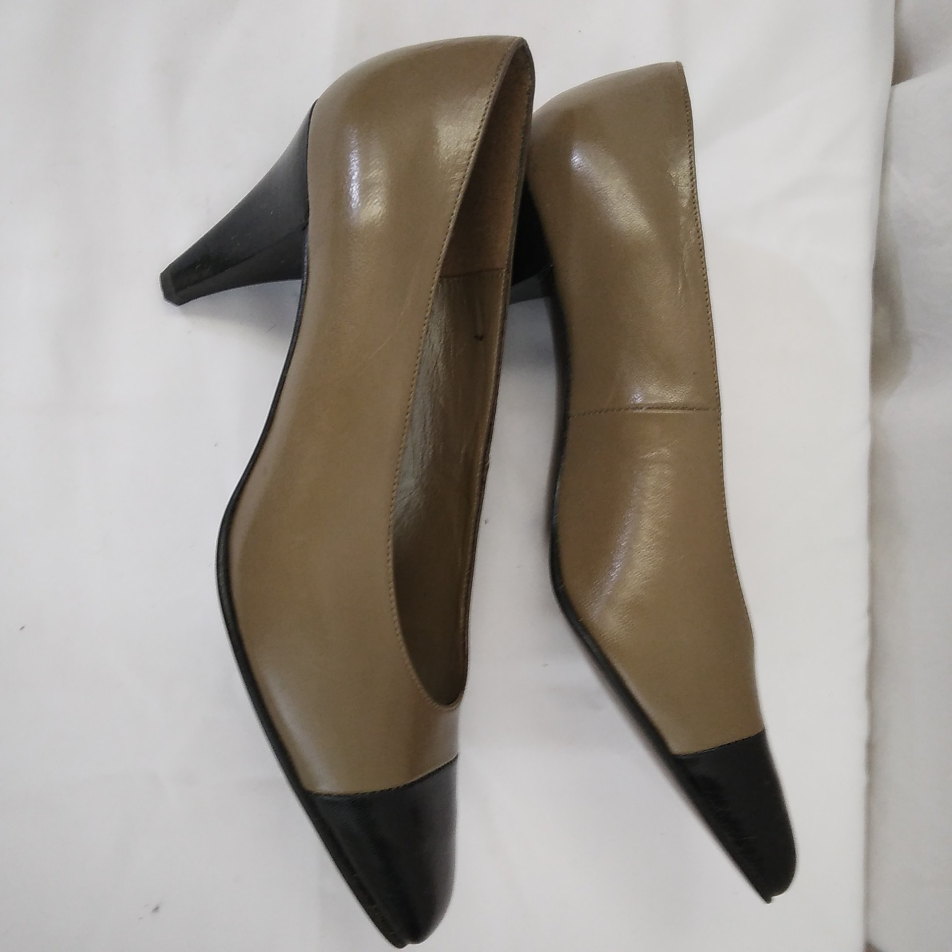 Escarpin marron pointe noire, Christian chaussures - 40  - Vue 6 - 
