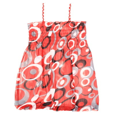 Robe rouge imprimée noir ,blanche et grise - Fille - Taille 2 ans - Photo 0