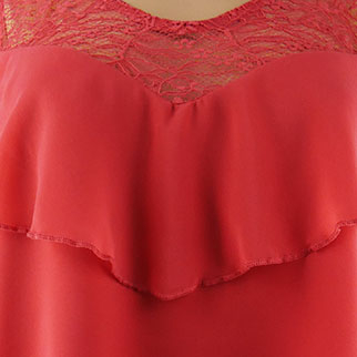 Blouse corail avec dentelle épaules dénudées - Femme - Formul - 42 - Photo 2