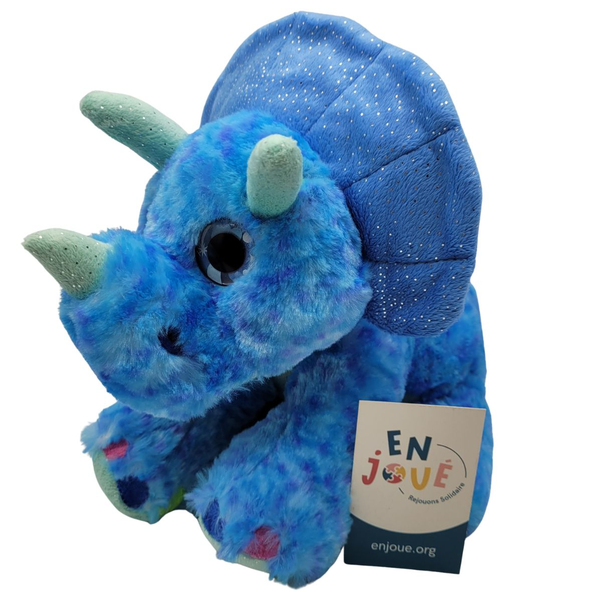 Voir photo 4 de Peluche - Tricératops dinosaure bleu - 30 cm - Dès 2 ans. Peluche - Tricératops dinosaure bleu - 30 cm - Dès 2 ans. Bon état - Vue 4 -