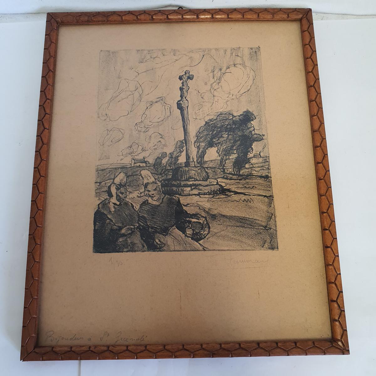 Acheter Tableau Lithographie "Bigoudènes à St Guénolé" Signée Pierre Paul Desrumeaux État correct - 125,00 € Tableau Lithographie "Bigoudènes à St Guénolé" Signée Pierre Paul Desrumeaux État correct - reconditionné disponible sur Label Emmaüs