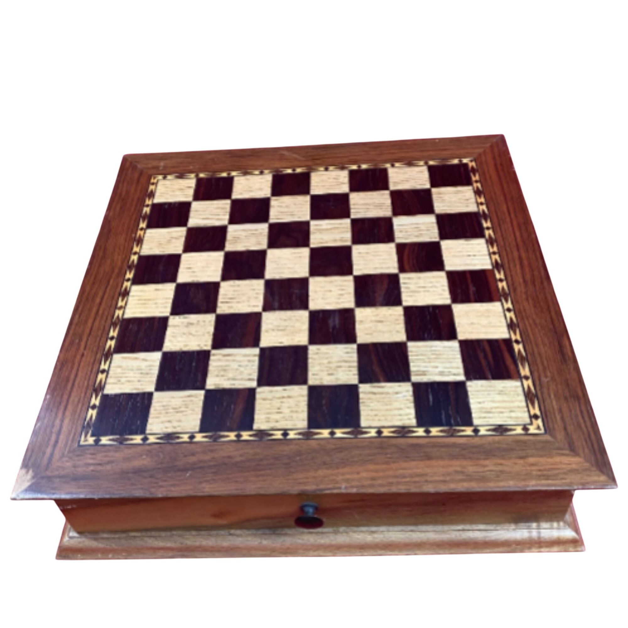 Jeu D'échecs Vintage – Échiquier Et Pions En Bois Artisanal, Coffret Fait Main