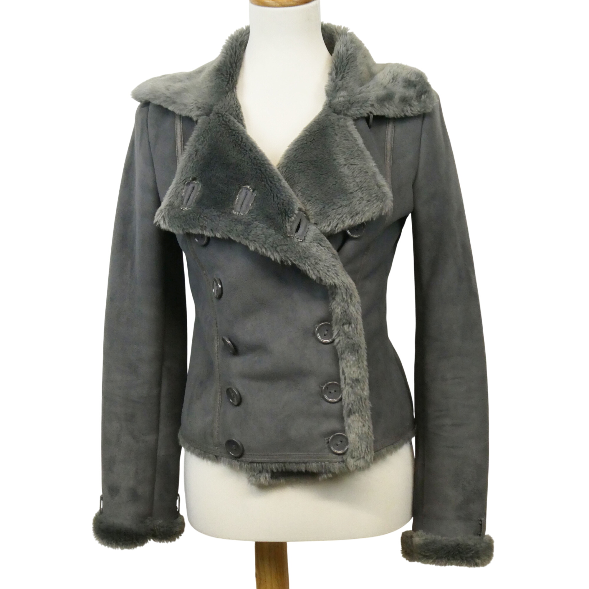 Balmain veste grise fourrure vintage - taille 36 - Photo 0