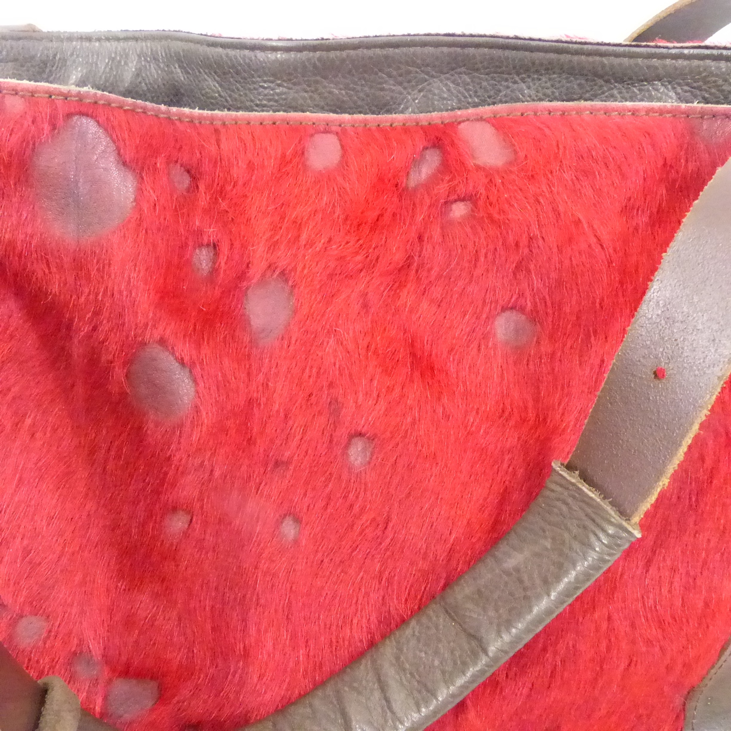 Magnifique sac à main en cuir et peau - Artisane Catherine Parra  Bon état - Vue 6 - 