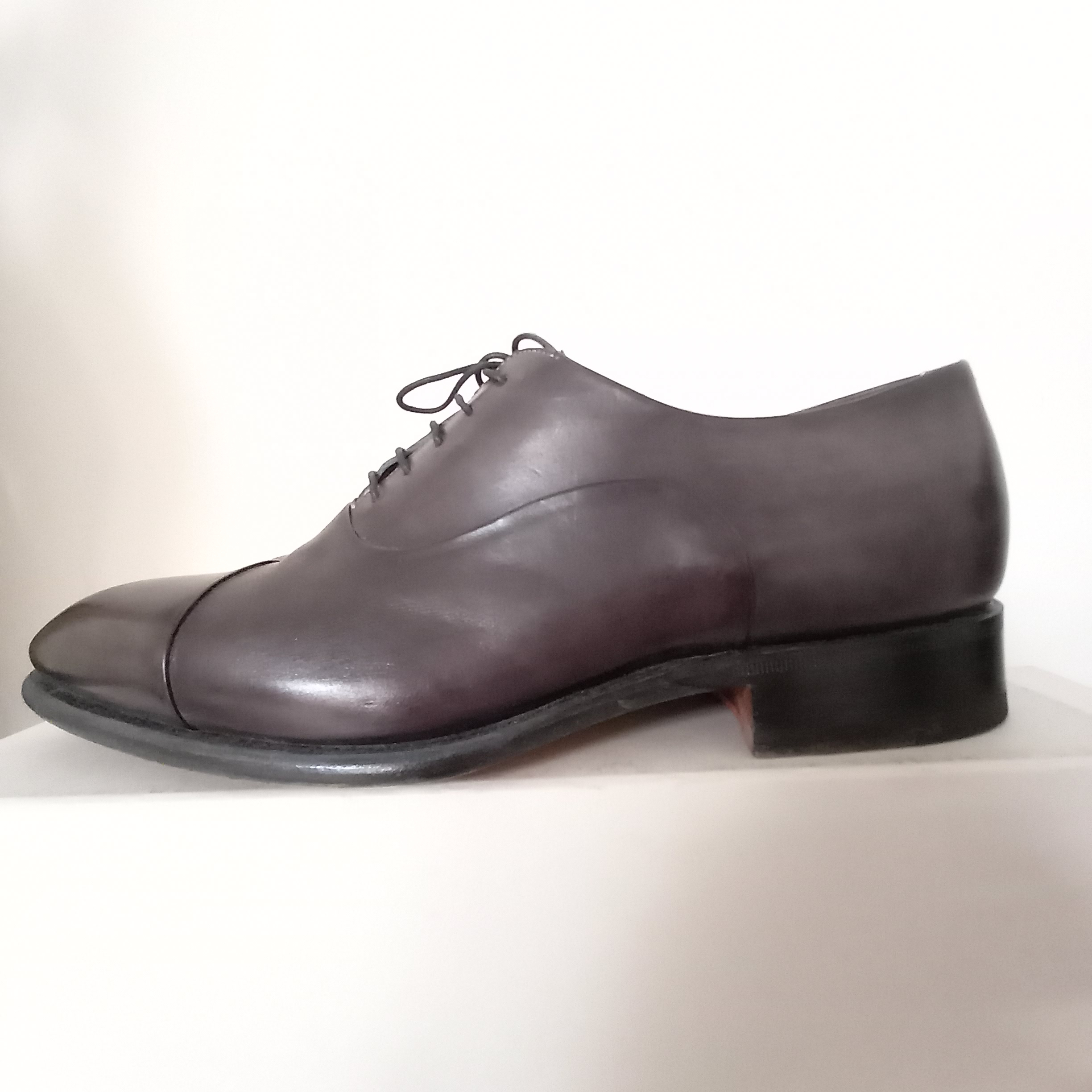 Derby homme Santoni brun foncé avec léger reflet de patine d' anthracite pointure 43.5 Très bon état - Vue 5 - 