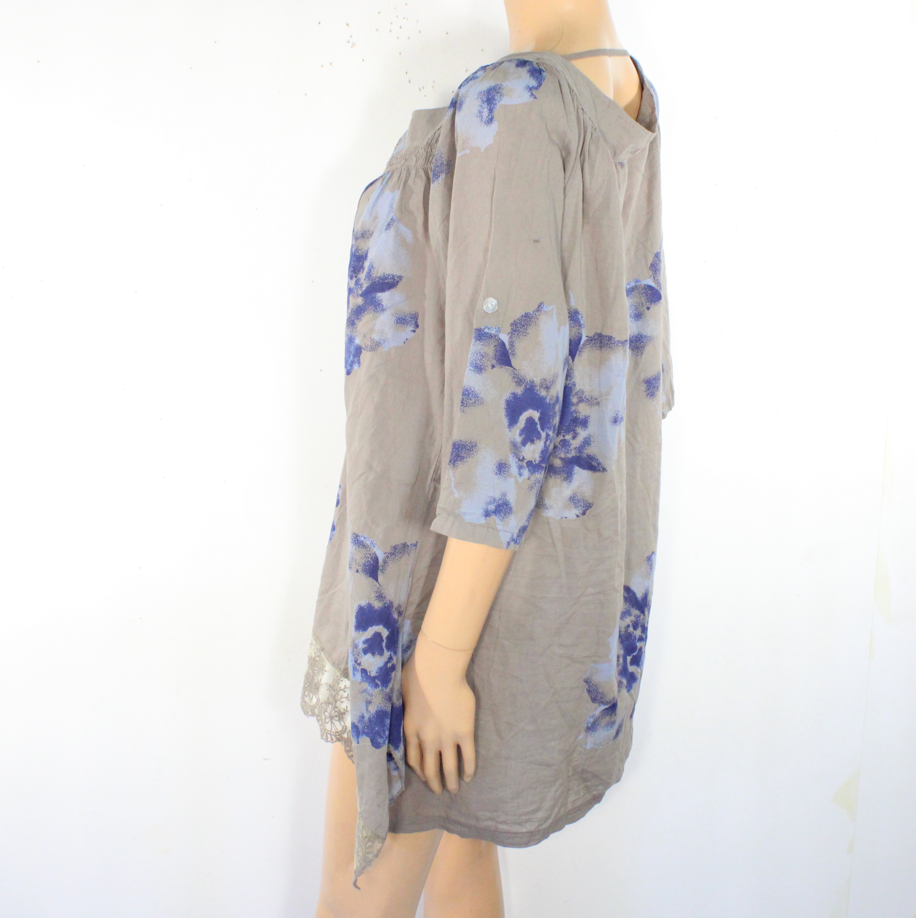 Tunique Femme Taupe & Fleurie Taille Estimée L - Photo 2