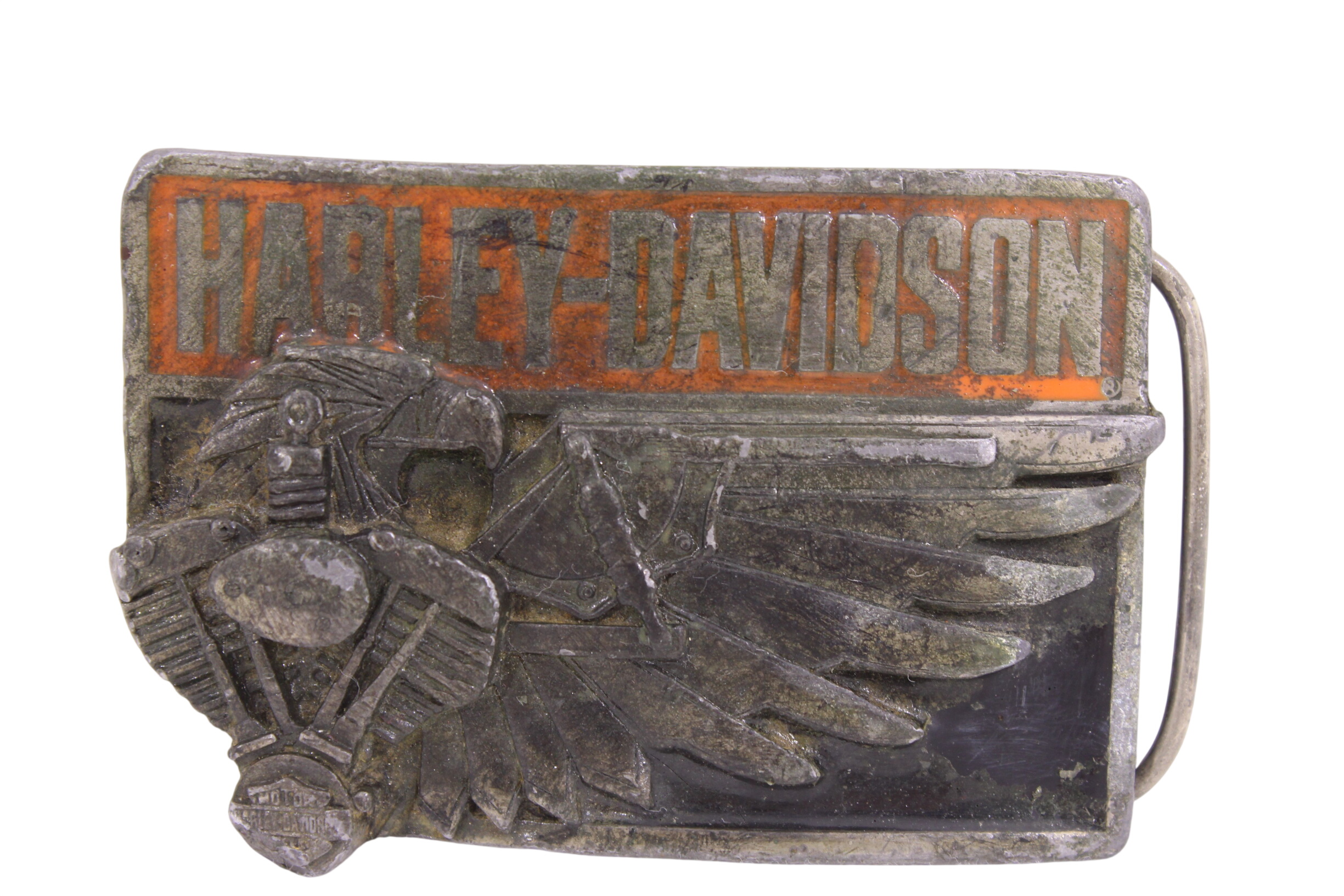 Boucle de ceinture vintage 1989 - Harley Davidson Bon état -  reconditionné disponible sur Label Emmaüs